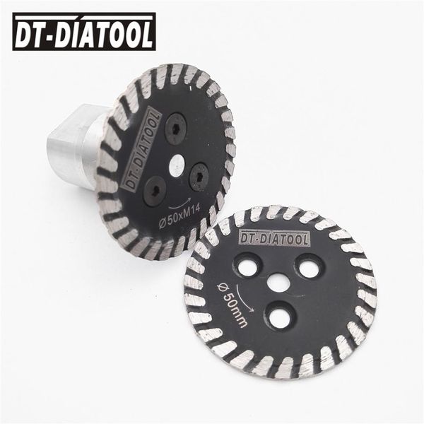 

dt-diatool 2pcs mini diamond cutting disc pressed saw blade 1pc removable m14 flange carving stone marble concrete