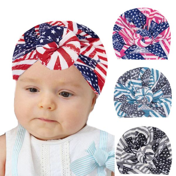 Novo bebê bandeira americana banda de cabelo cor infantil donut headwrap meninas meninos acessórios de cabelo recém-nascido cópia headband