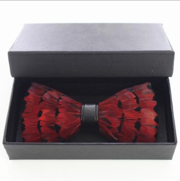 

with box unique party necktie red peacock feather bow tie for man men's tuxedo dress vintage bow tie ing, Blue;white