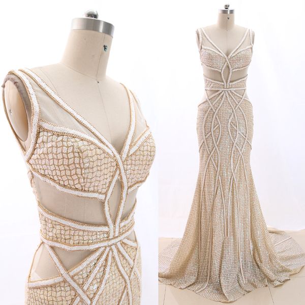 

macloth gold mermaid v neck floor-length long sequin prom dresses dress  266528 clearance, White;black