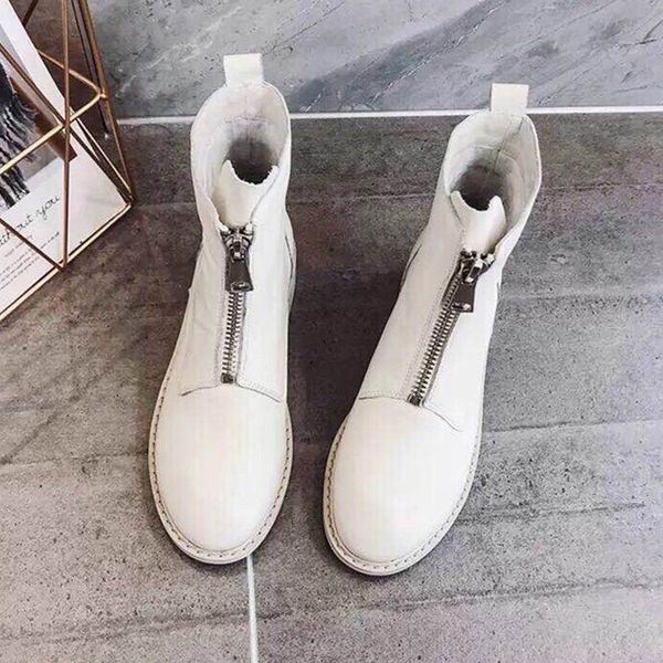 

wild personality autumn and winter style platform luxury woman shoes short boots ladies shoes waterproof zipper fashion bare boots, Black