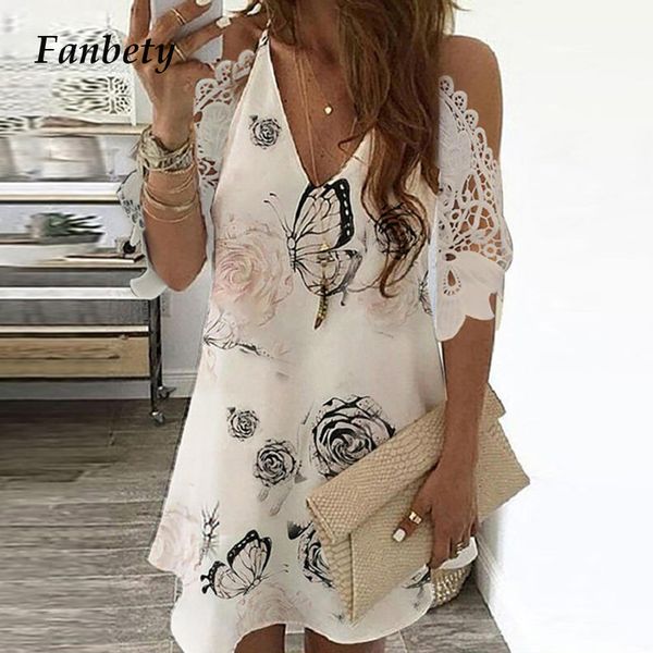 

casual dresses women 2021 summer floral print v-neck dress elegant off shoulder embroidery lace party club mini vestidos 5xl, Black;gray