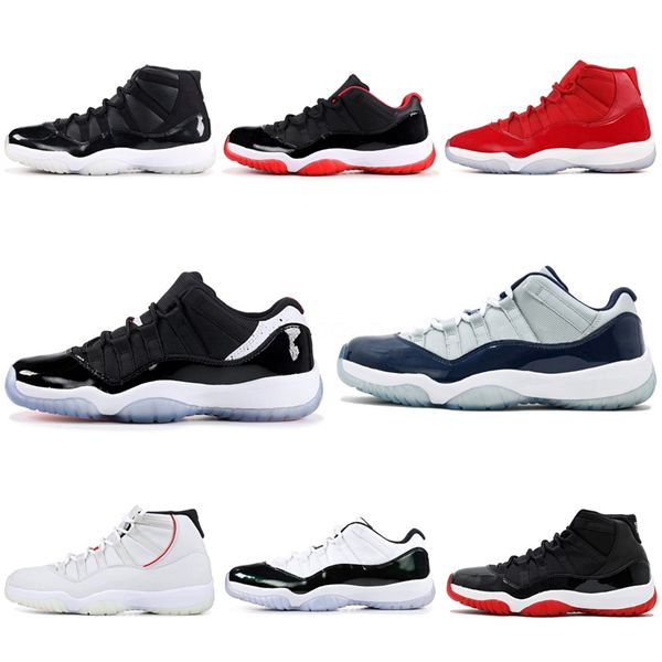 

2020 new jumpman 11 og mens basketball shoes bred triple black white blue 11s sport sneakers #502