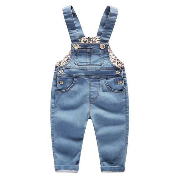 

80-100cm height new 2019 spring boys girls denim overall baby boy denim pant kids overalls baby girl jeans, Blue