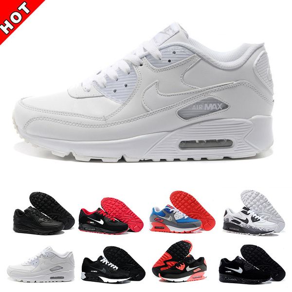 

2019 air cushion 90 casual running shoes black white red 90 men women sneakers classic air90 trainer outdoor hil-6
