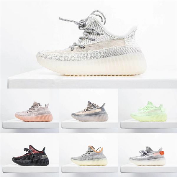 

sply runners 2.0 kanye west kids running shoes static glow beluga 2 cream girls zebra clay 2.0#262