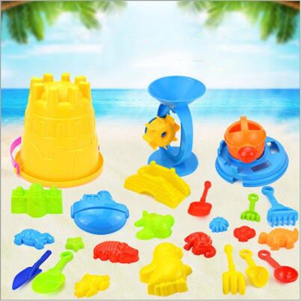 Baby Kinder Sandstrand Spielzeug Baggerwerkzeug Strand Eimer Burg Tierform Neue Mode Sommer Baby spielen Sand Wasser Spielzeug 25 Teile/satz LT1144