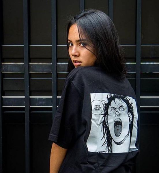 

mens конструктора akira инъекцией comic футболках 19ss summer tee женская футболка хип-хоп мультфильм хлопок короткие рукава рубашки унисекс, White;black