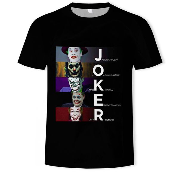 

mens designer joker clown 3d digital printed short-sleeved t-shirt menc2rq, White;black