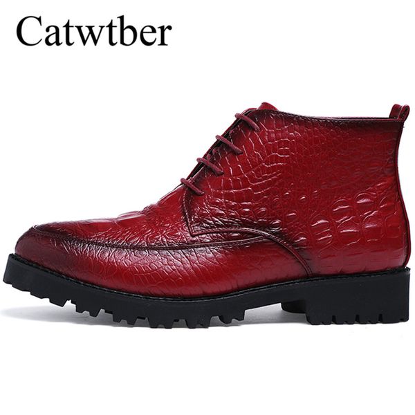 

catwtber men casual business dress formal leather shoes youths fashion non-slip boats spring autumn ankle shoes damping walking, Black