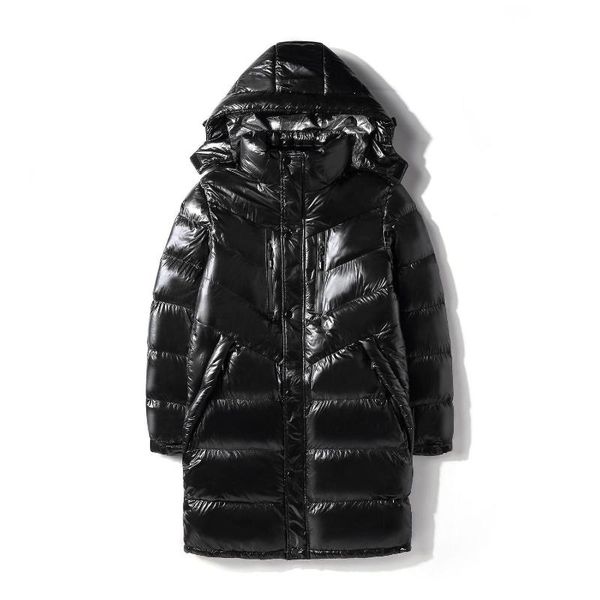 

men's wear light noodles cotton-padded clothes long fund ins trend loose coat winter clothes solid color thickening cotton, Black