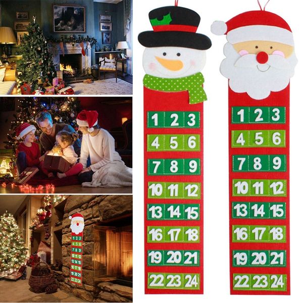 

рождество нетканые ткани календарь висячие countdown календарь двери wall window декор xmas подарков партии питания