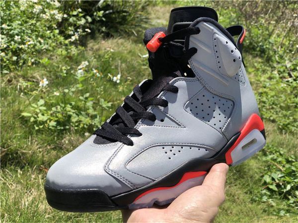 

authentic 2019 6 jsp reflective silver black infrared bugs bunny men basketball shoes ci4072-001 sports shoes sneakers 7-13, White;red