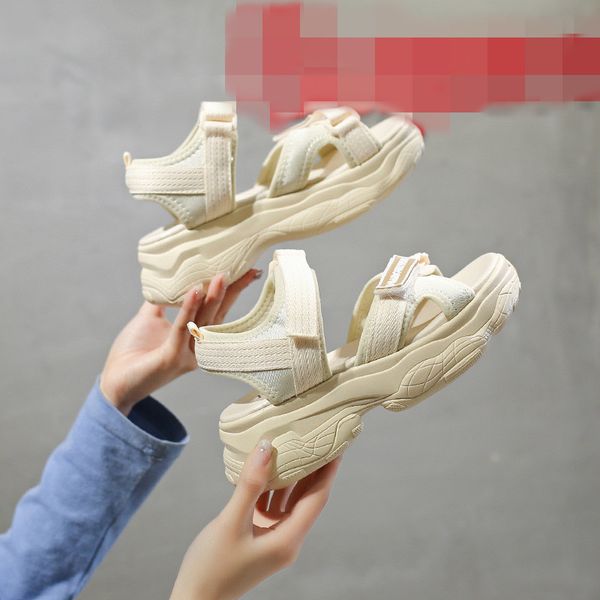 

2020 summer female sandal muffins shoe wedge shoes sandals increasing height espadrilles platform high heels, Black