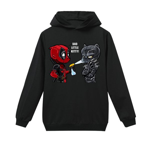 

cartoon deadpool film spring and autumn children's cotton long sleeve hooded t-shirt boys and girls children's t-shirt clothes, Blue