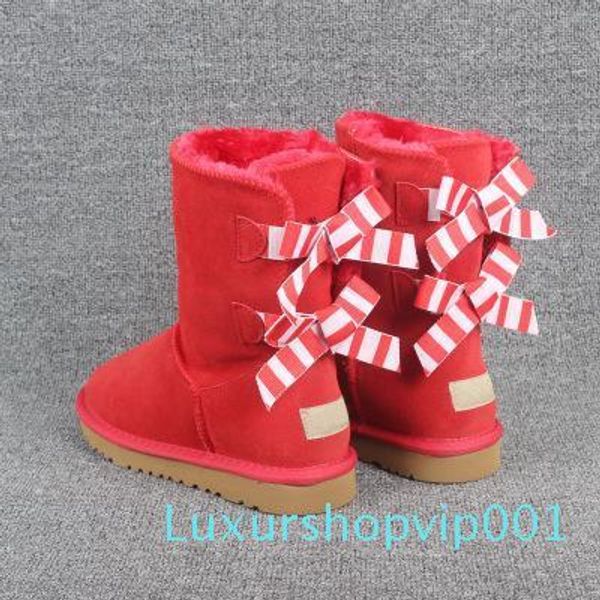 

2019 christmas designer women winter snow boots fashion australia classic short bow boots ankle knee bow girl mini bailey boot size 35-41 01, Black