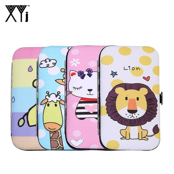

xyj 7 in 1 manicure set nail cleaner nail clipper kit tweezer file manicure tool set children gift with cute cartoon case