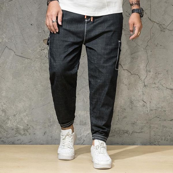 

man jeans mens 2020 luxury designer clothes mens jeans slim hi-street mens distressed denim joggers knee holes washed destroyed, Blue