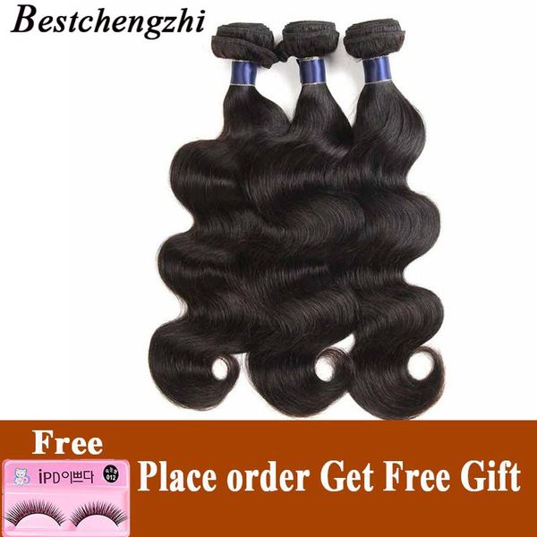 

индийские виргинские волосы расширение тела волна человеческих волос ткет пучки 9а бразильские виргинские волосы утки тела волна 1/3/4 пучки, Black