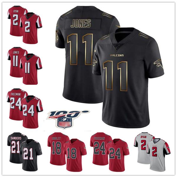 

11 Julio Jones Jersey 21 Deion Sanders 2 Matt Ryan 18 Ridley 24 Devonta Freeman Color rush Grey Men Football Jerseys