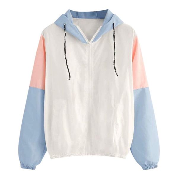 

women long sleeve coat patchwork hooded zipper pockets casual sport coat fashion leisure soft comfortable multiple styles, Black;brown