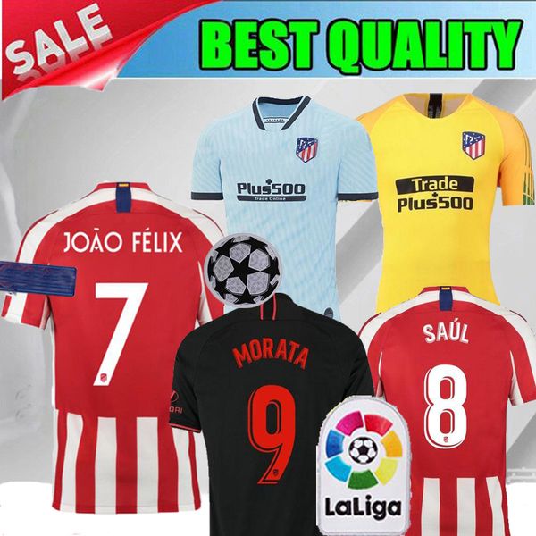 

2019 atletico madrid joÃ£o fÃ©lix soccer jerseys 19 20 atletico madrid third blue llorente camiseta de fÃºtbol 2020 joao felix foot jerseys, Black;yellow