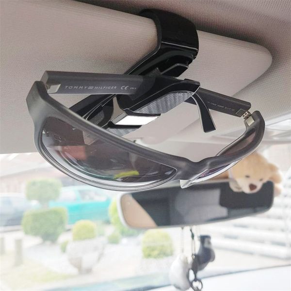 

2 piece glasses frame car sun visor, glasses frame accessories car accessories sunglasses with card holder - black
