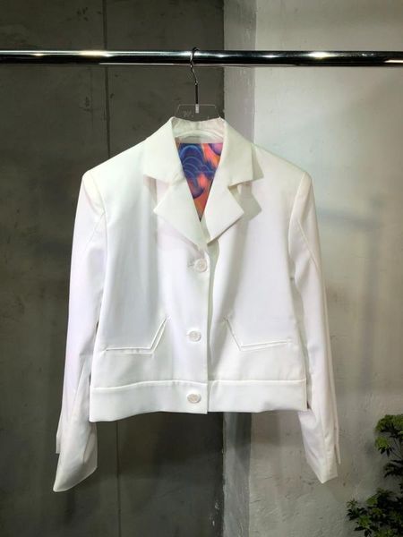 

2020 spring new women back patchwork blazer jacket for ladies white coat ddxgz2, White;black
