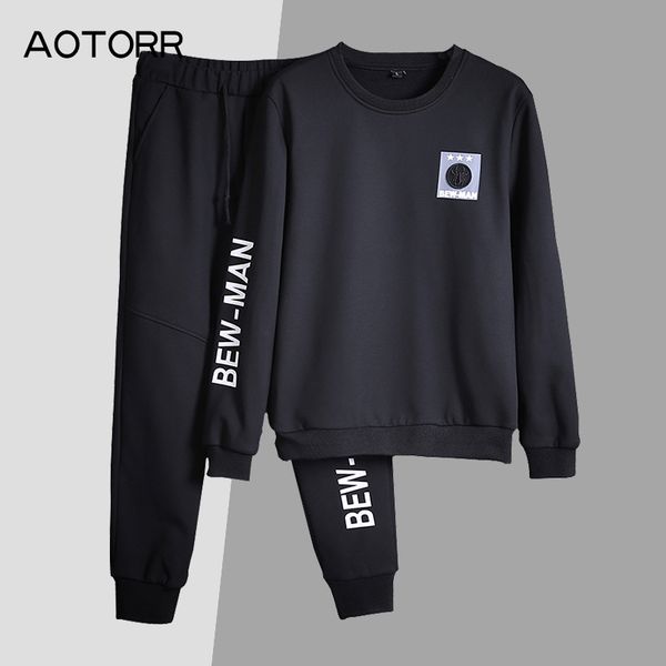 

men's new clothing set tracksuits two piece men 2019 autumn new hoodies sweatshirts sporting sets men's hoodies+pants 2pcs sets, Gray