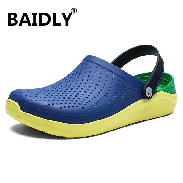 

new clogs men sandals summer slippers men outdoor beach casual shoes garden male sandals water shoes sandalia masculina, Black