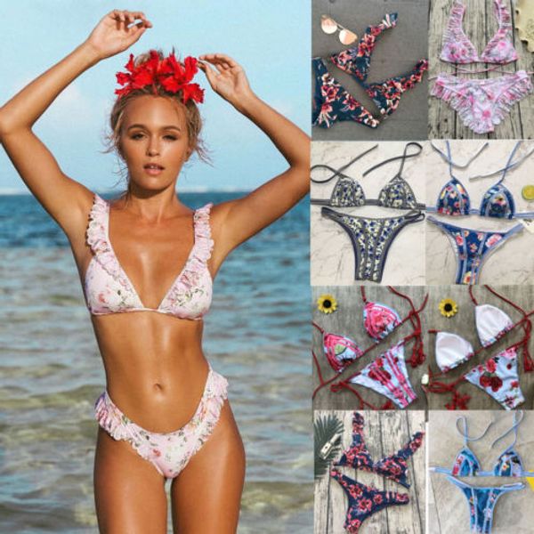 

women push-up padded bra bandage bikini swimsuit swimwear bathing suit size s-xl
