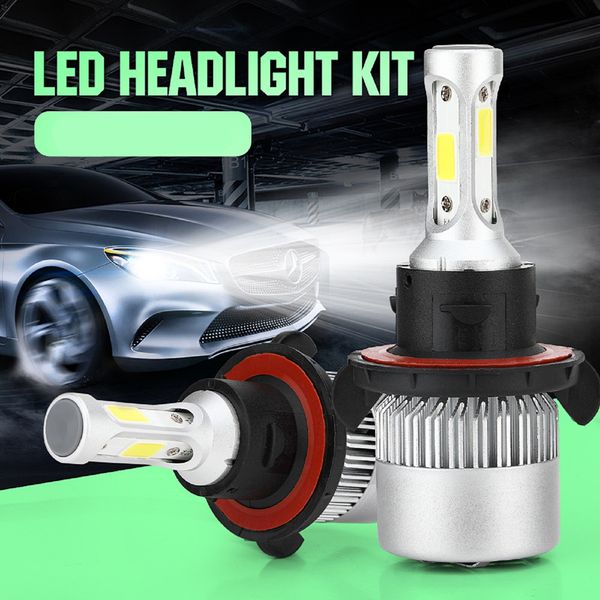 

2x 6500k s2 led headlight h4 led h7 h11 h1 h3 car headlamp bulbs 72w 8000lm car light all in one higt/low beam fog lamp