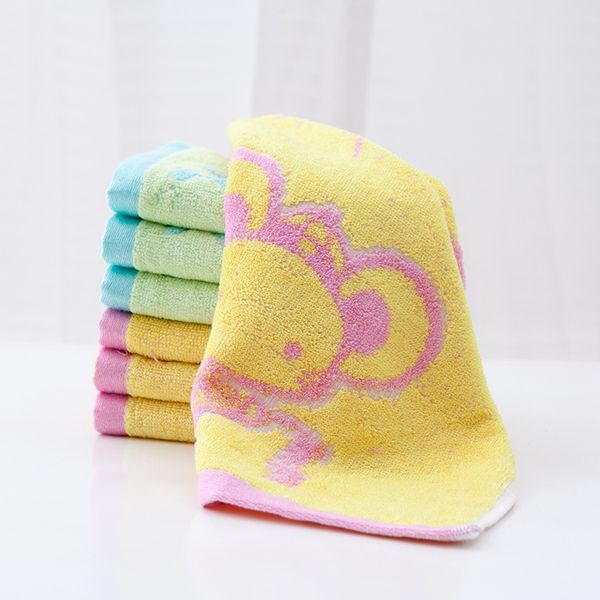 

100% bamboo fiber small square towel dyed jacquard washcloth soft water absorbent lovely children wipe mouth hand towel
