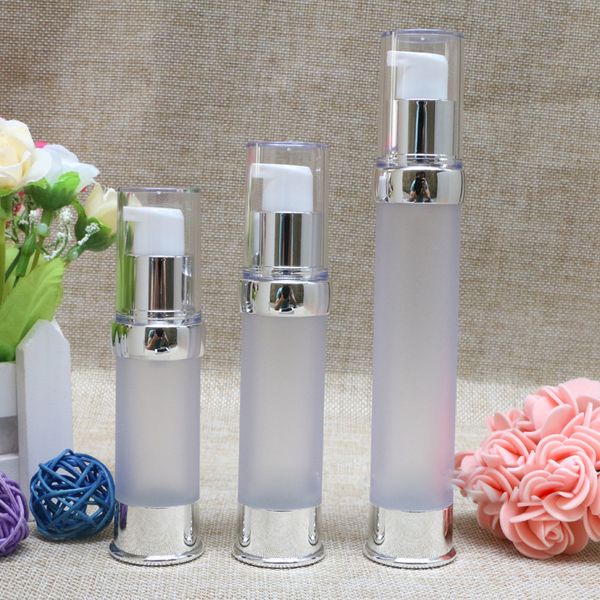 

15мл / 20мл / 30мл матовый пластиковые бутылки многоразового путешествия косметическая упаковка пусто безвоздушного насос vacuum pressure ло