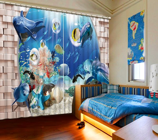 2019 Children Room Curtains Beach Underwater World Curtain For Boys Girls Bedroom Modern Home Curtains Decor From Chinamural2015 137 69 Dhgate Com