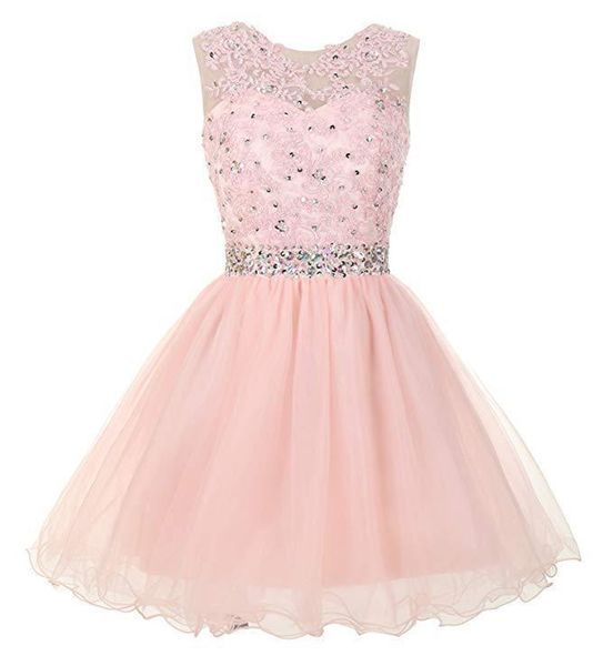 

2019 crystal appliques mini prom dresses with lace up plus size homecoming cocktail party special occasion gown vestido fiesta bh46, Blue;pink