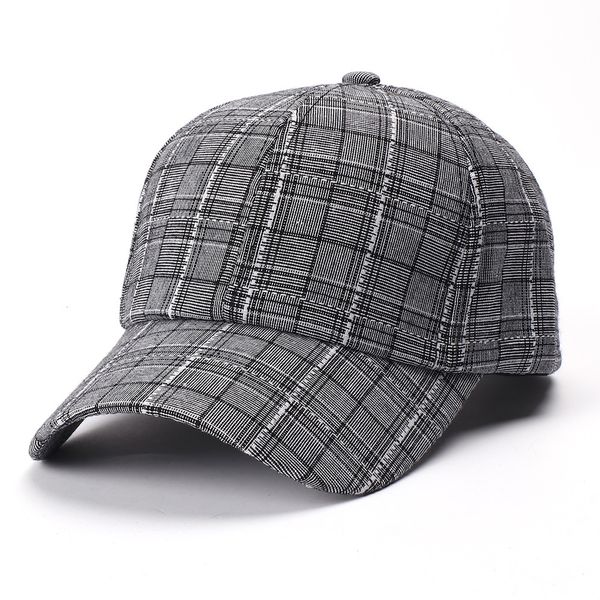 

spring and summer new hat recreational men's chequered baseball cap european and american fashion british trendy duck tongue cap, Blue;gray