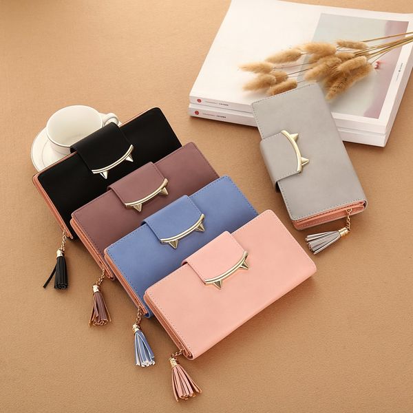 

women long wallet zipper pocket clutch bifold slim purse coin card holder tarjetero long style multi-functional wallet purse, Red;black