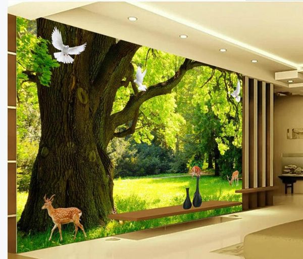 

modern living room wallpapers modern minimalist woods landscape 3d tv background wall