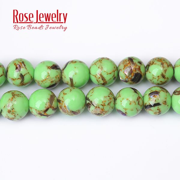 

natural green shell howlite stone round beads for jewelry making 4-12mm turquoises spacer beads diy handmade jewellery 15