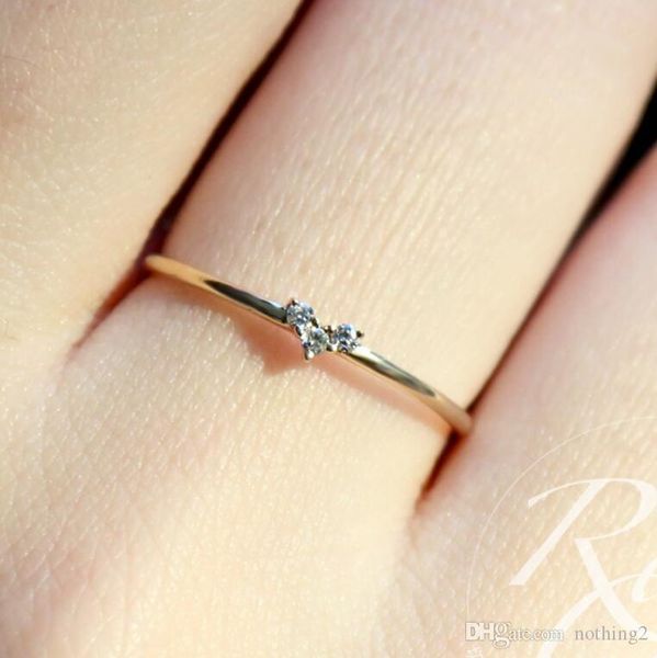 

designer jewelry agete heart zircon rings 14k gold plated thin rings for women simple fashion, Silver