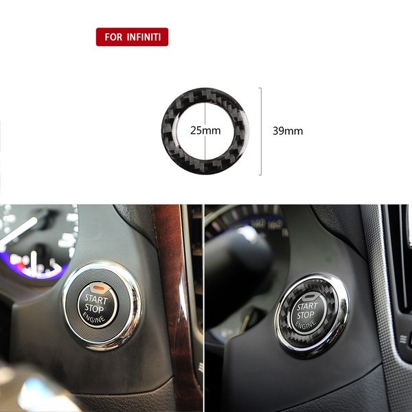 

car car-bon fiber start sbutton decorative cover car accessories