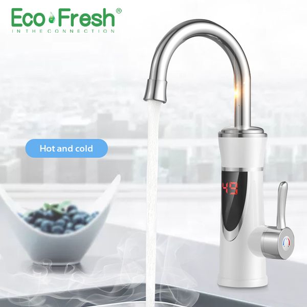 

ecofresh instant tankless electric water heater faucet kitchen instant heating tap water heater with led eu plug