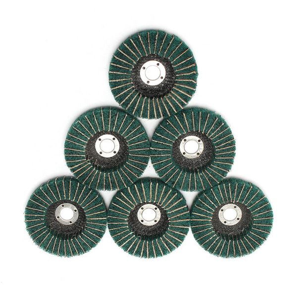 

4inches nylon fiber flap wheel disc 180 grit polishing buffing scouring pads set