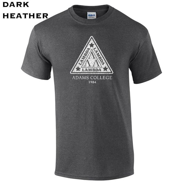 

print tees short sleeve o-neck 151 tri lambda mens t-shirt funny movie 80s nerds frat costume party adams cool men summer style, White;black