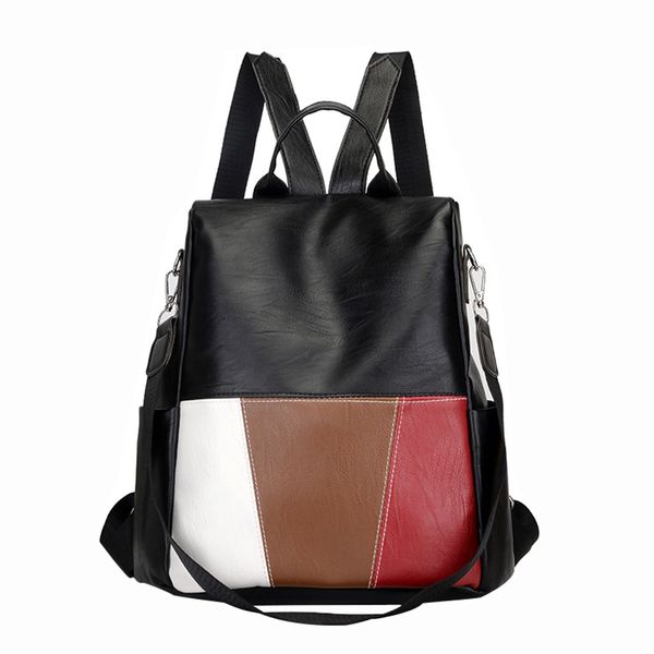

ladies backpack anti-theft mixcolor waterproof shoulder backpack bags waterproof casual women bookbag female #3e