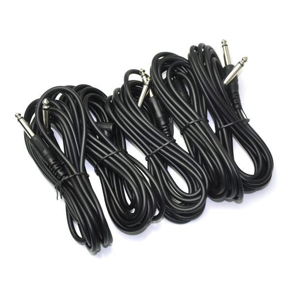 

5pcs 5m 16ft guitar instrument cable cord 1/4" straight to right angle plug