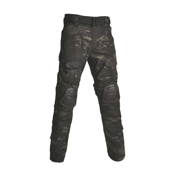

multicam tactical pants army uniform camo trouser paintball combat cargo pants with knee pads, Black