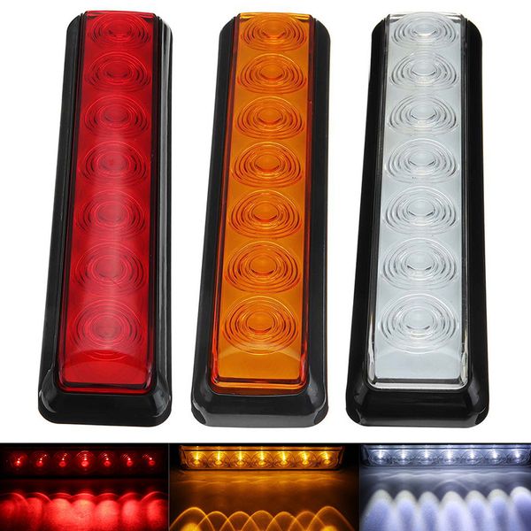 

1pair 7led 12v truck trailer lorry tail lights red yellow white sturn signal light reverse warning lamp