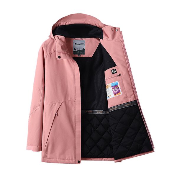 

mid-length outdoor mountaineering raincoat jacket couple's smart usb third gear heating cotton-padded clothes autumn and winter, Blue;black